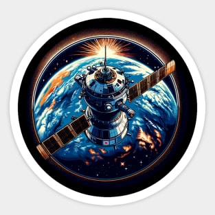 Soyuz in Orbit - Earth and Stars Sticker